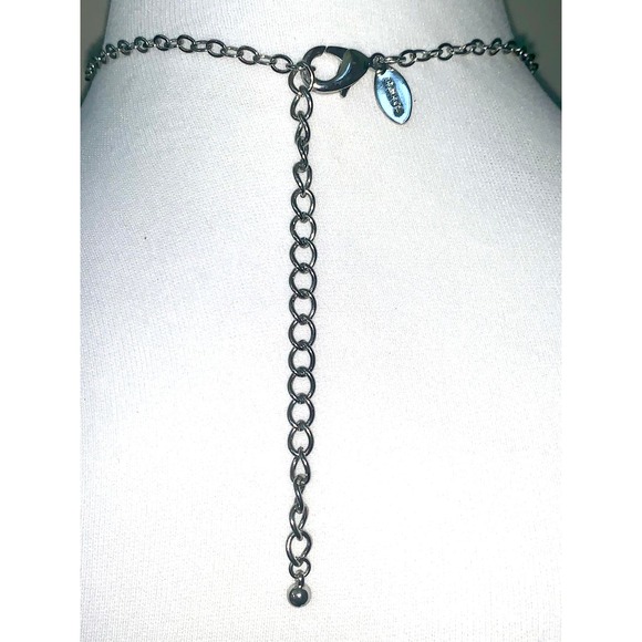 Chico's Silver Tone Turquoise Purple Amythest Color Cut Stone Necklace EUC - Picture 5 of 7